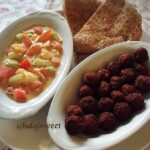 كباب ميرو مع سلطة الطحينة والبيض