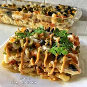 مكرونة البتزا بالدجاج