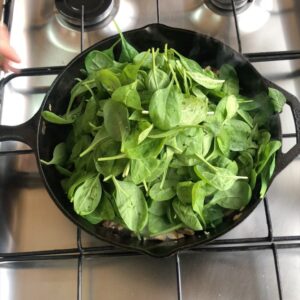 صدر دجاج مع السبانخ والفطر والكريما