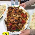 فروج مشوي مع الخضار في اكياس الشواء