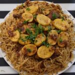 مقلوبة المكرونة بالدجاج