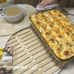 صينية كورات البطاطس بالبشاميل و كشنة مفروم