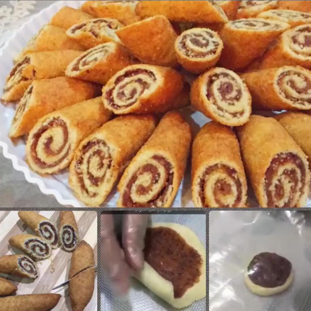 معمول حلزوني  العجينه //كوبين طحين وكوب سميد وملعقه ص من الخميره مذوبه بكوب ماء