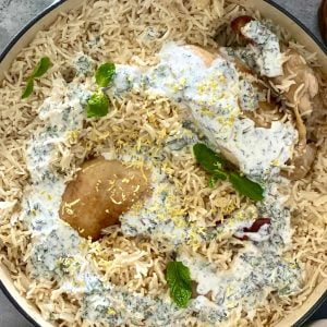 رز بحليب جوز الهند و النعناع و الليمون