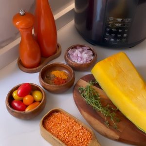 شوربة العدس بالقرع الأصفر
