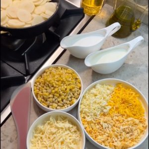 بطاط بالكريمه والأجبان