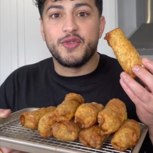 Cheesy Beef Spring Rolls