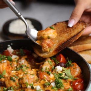 Greek shrimp saganaki