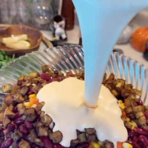 سلطة المكرونه بالباذنجان