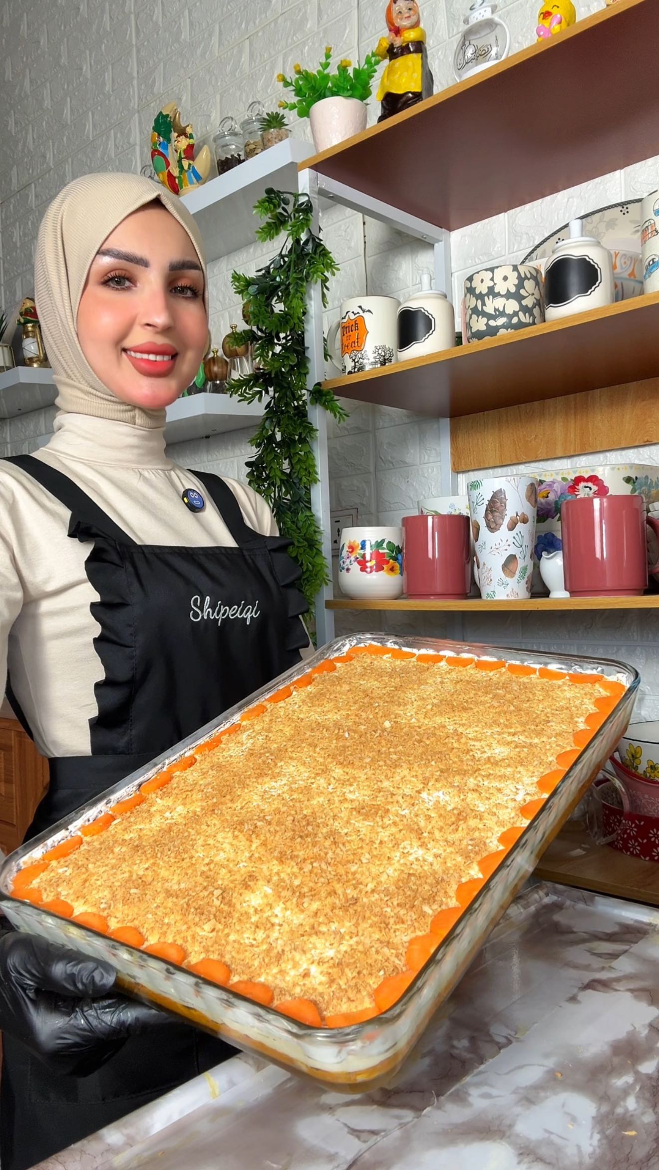 حلى الجزر البارد بالبسكويت والكريمة