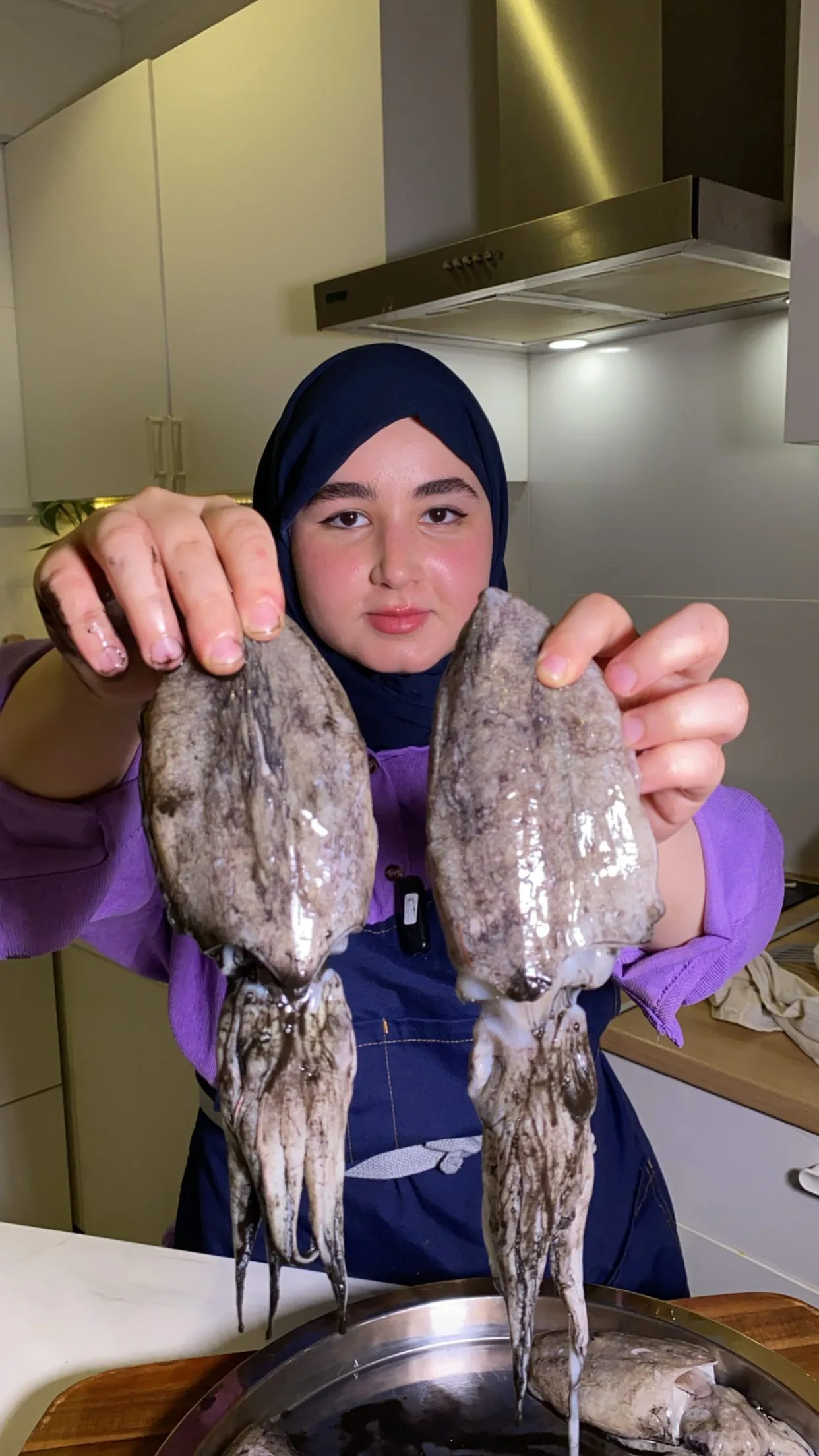 حبار مقلي مقرمش