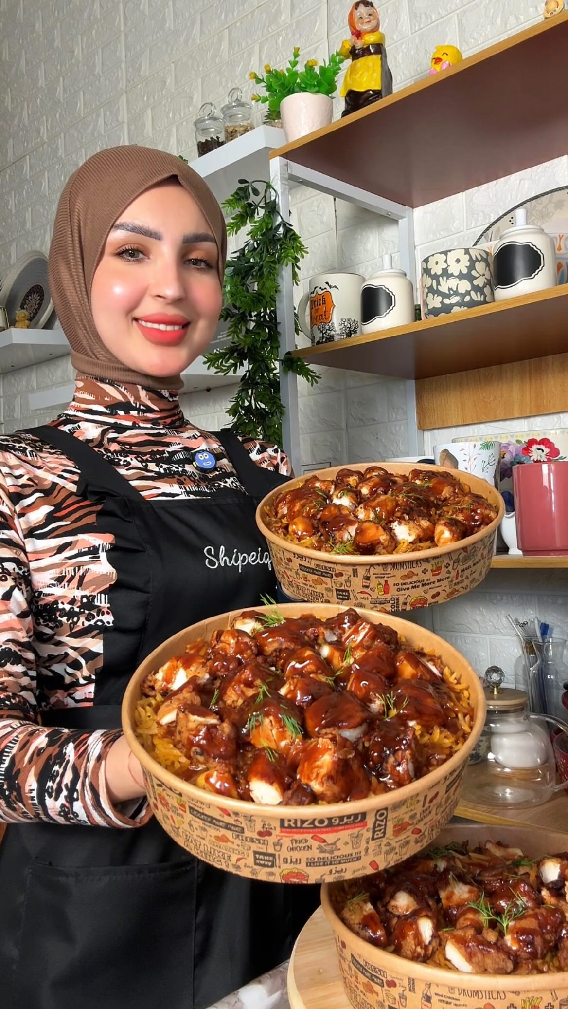 الريزو بالدجاج المقرمش 3 الريزو بالدجاج المقرمش والصلصة الخاصة اللذيذة