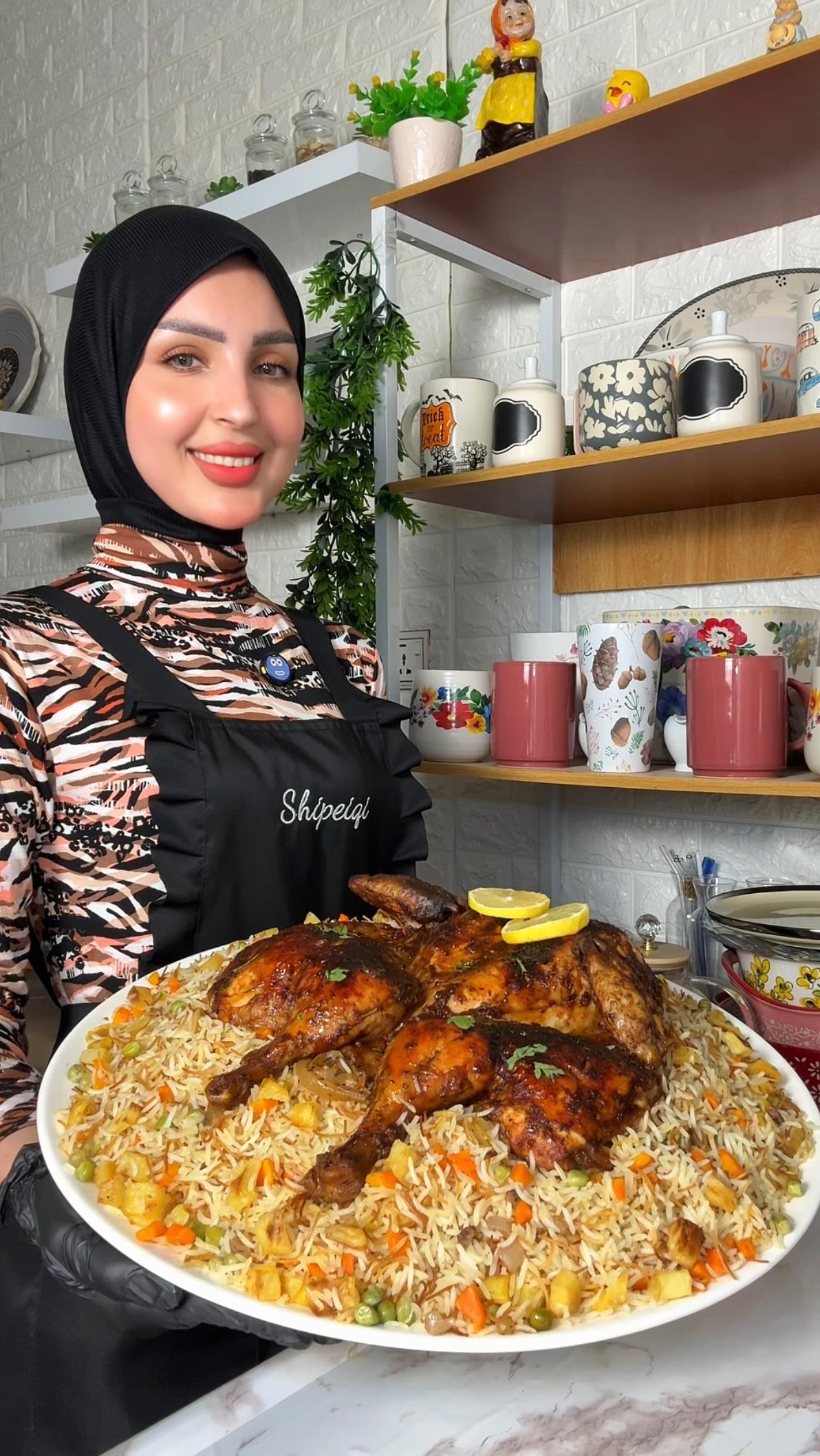 دجاج مشوي وتمن مشكل