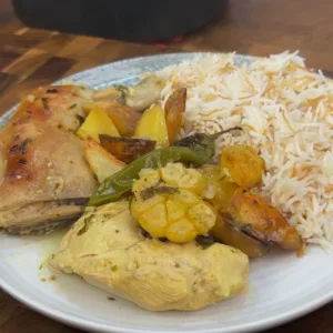 دجاج وبطاطس بصوص الحامض والثوم