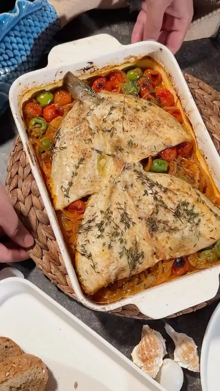 سمك دنيس بالفرن